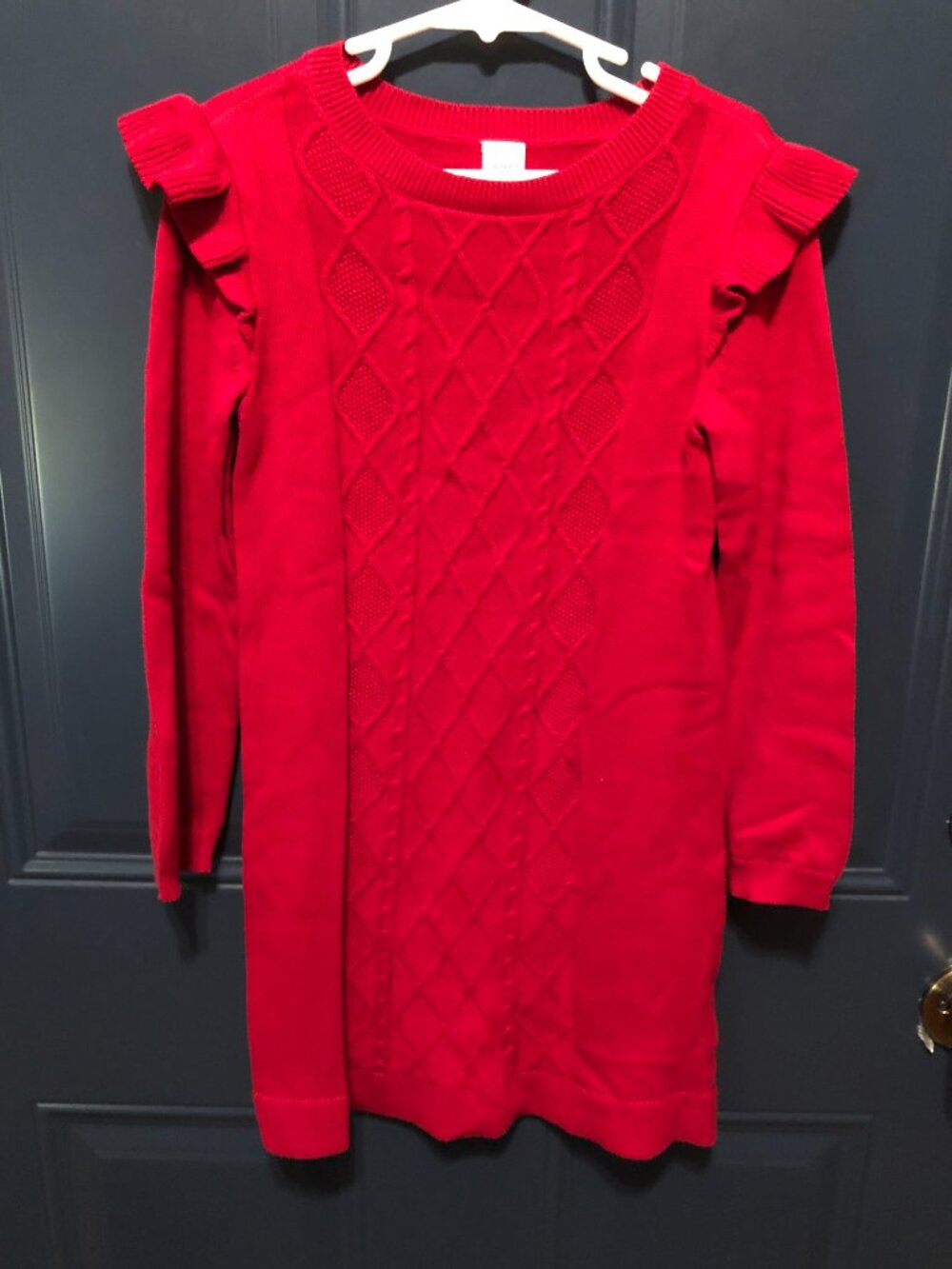 Carters Girls red Cable Knit Sweater Dress size 5